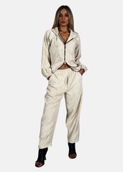 Pantalone donna in velluto a coste