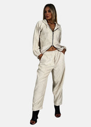 Pantalone donna in velluto a coste