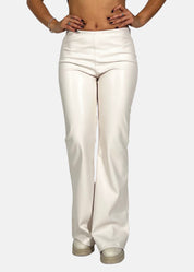 Pantaloni a zampa in ecopelle