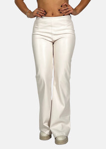 Pantaloni a zampa in ecopelle