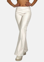 Pantaloni a zampa in ecopelle