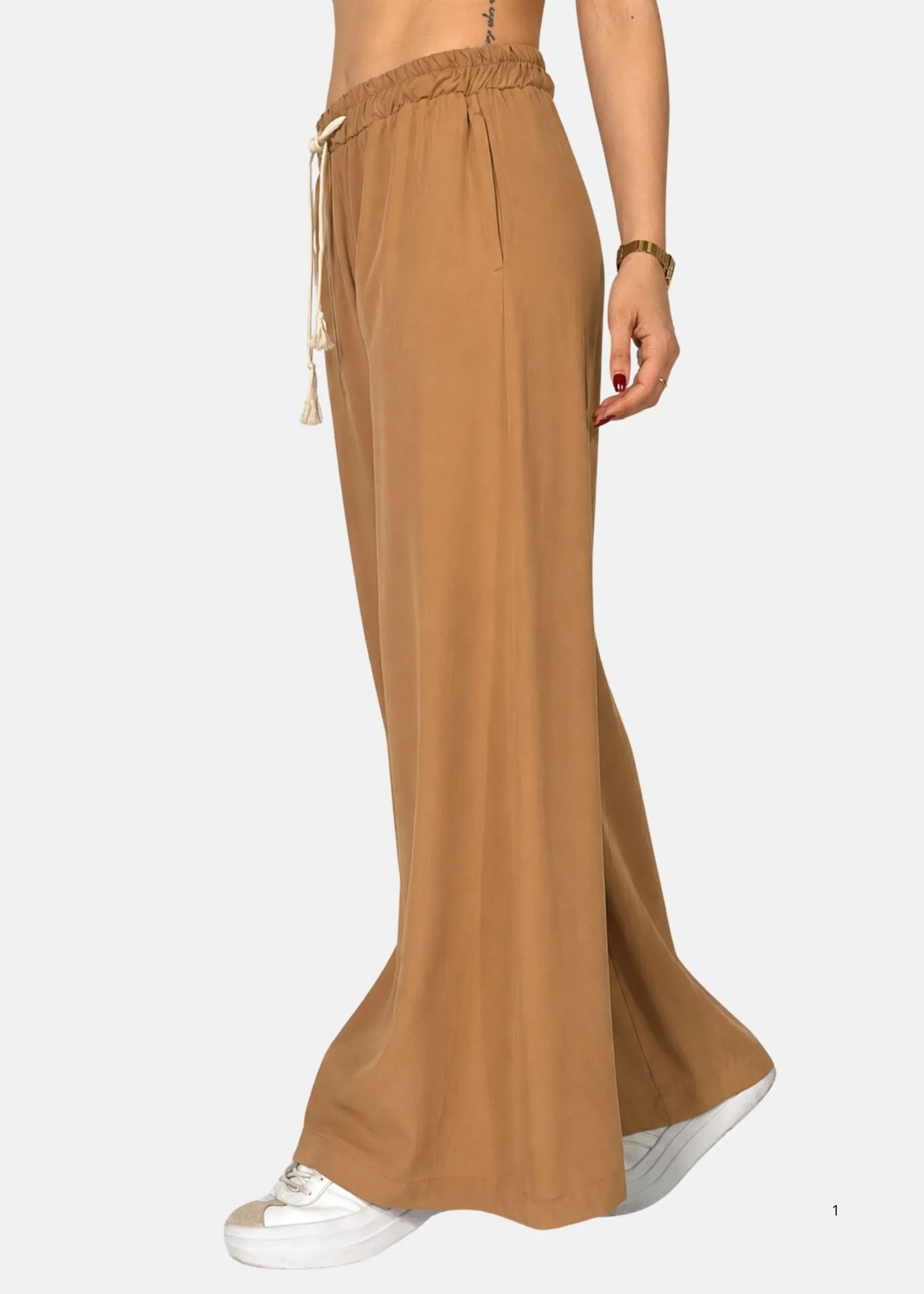 Pantalone Palazzo in Popeline di Viscosa