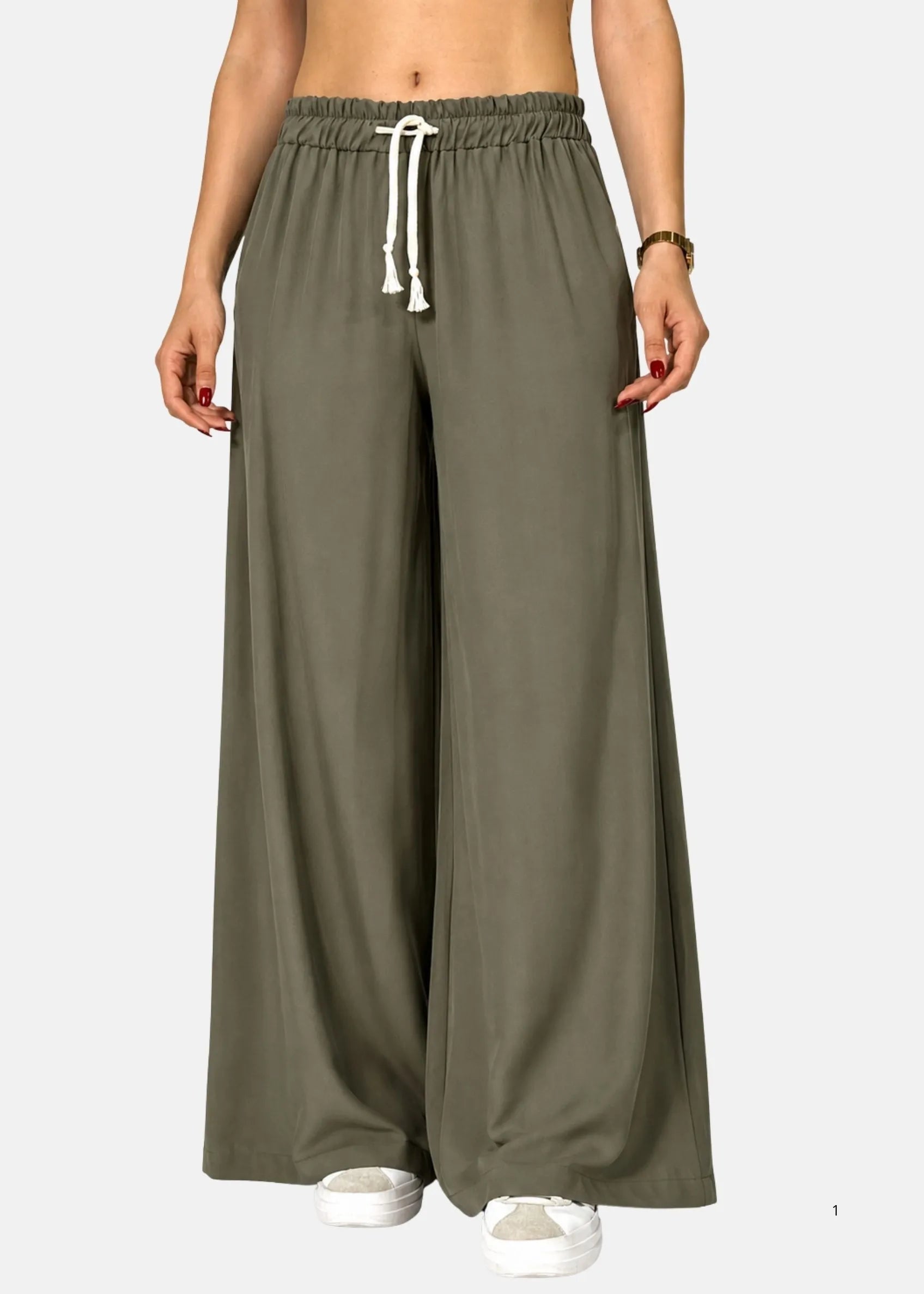 Pantalone Palazzo in Popeline di Viscosa