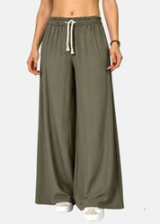 Pantalone Palazzo in Popeline di Viscosa