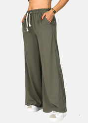 Pantalone Palazzo in Popeline di Viscosa