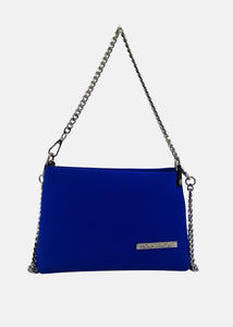 Pochette in neoprene con dettagli argento