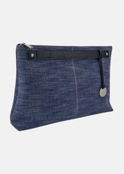 Borsa a tracolla in jeans con dettagli argento