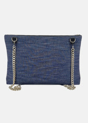 Borsa a tracolla in jeans con dettagli argento