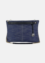 Borsa a tracolla in jeans con dettagli argento