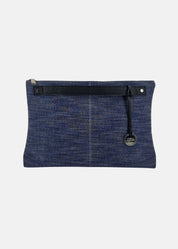 Borsa a tracolla in jeans con dettagli argento