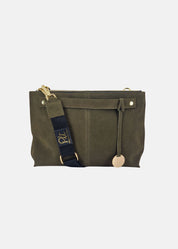 Borsa medium a tracolla  in pelle scamosciata