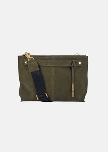 Borsa medium a tracolla  in pelle scamosciata