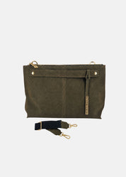 Borsa medium a tracolla  in pelle scamosciata