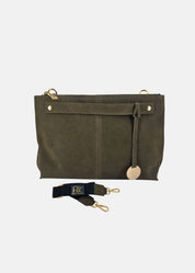 Borsa medium a tracolla  in pelle scamosciata