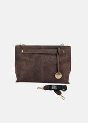 Borsa medium a tracolla  in pelle scamosciata