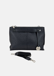 Borsa medium a tracolla  in pelle morbida con dettagli argento