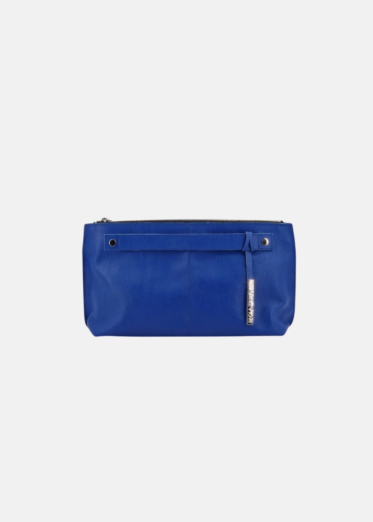 Pochette in pelle morbida con dettagli argento