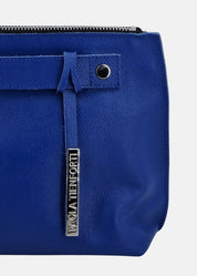 Pochette in pelle morbida con dettagli argento