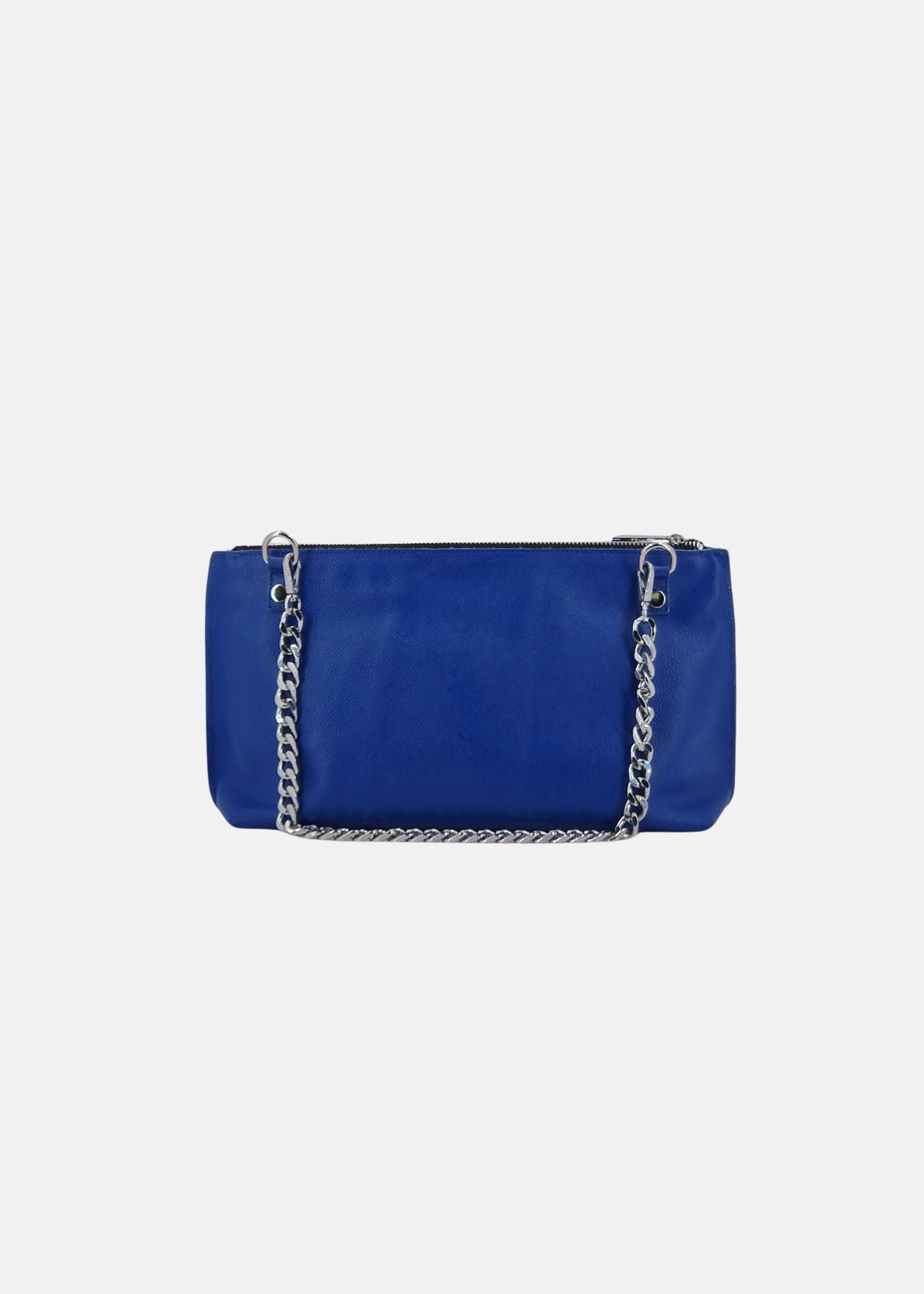 Pochette in pelle morbida con dettagli argento