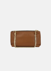 Pochette in pelle morbida con dettagli oro