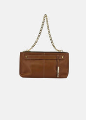 Pochette in pelle morbida con dettagli oro