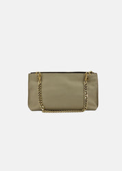 Pochette in pelle morbida con dettagli oro