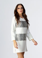 Abito in felpa con fasce paillettes