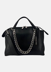 Bauletto medium in pelle morbida con dettagli argento - Paola Tienforti - Sito Ufficiale