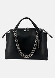 Bauletto medium in pelle morbida con dettagli argento - Paola Tienforti - Sito Ufficiale