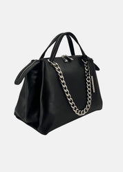 Bauletto medium in pelle morbida con dettagli argento - Paola Tienforti - Sito Ufficiale