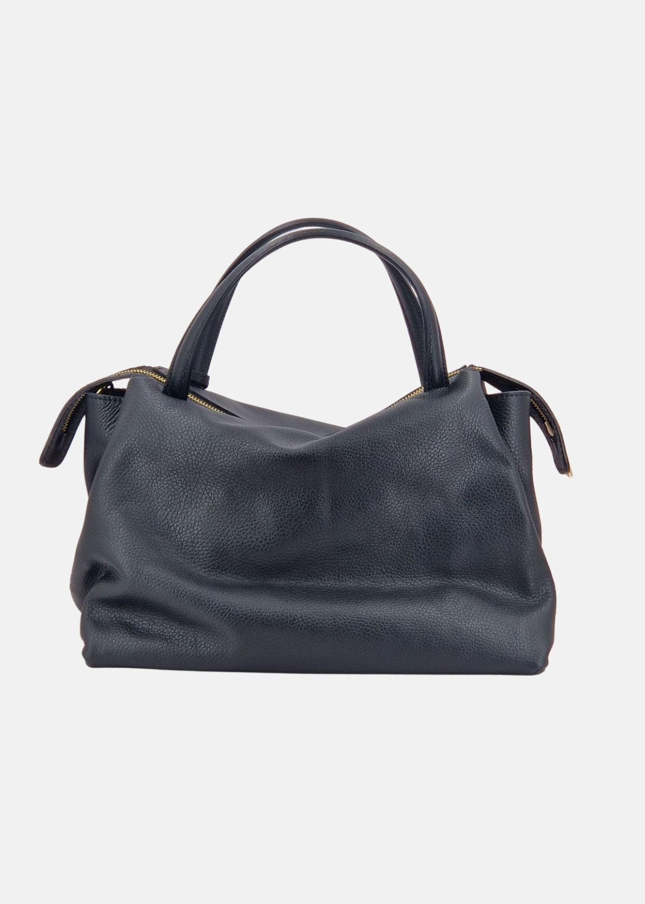 Bauletto medium in pelle morbida con dettagli oro