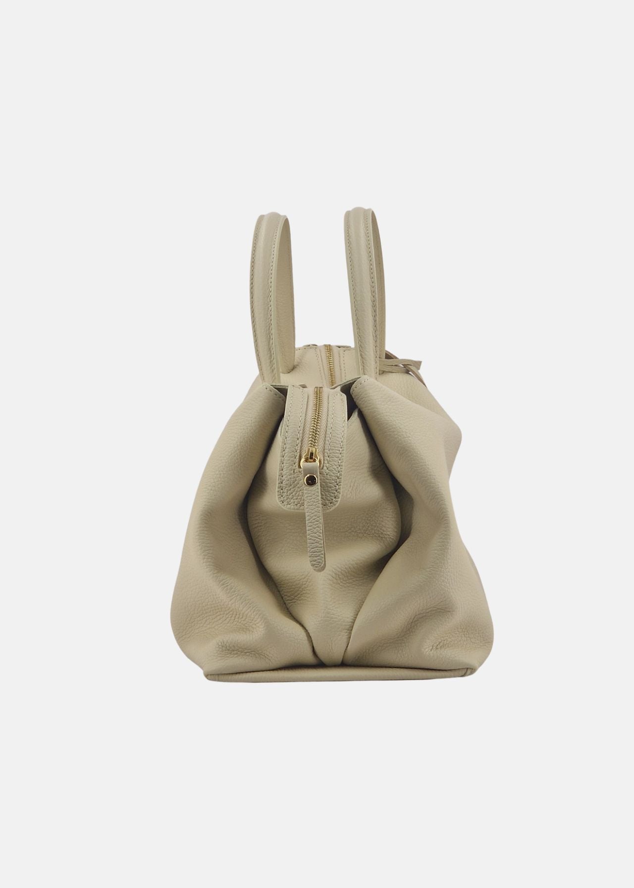 Bauletto medium in pelle morbida con dettagli oro