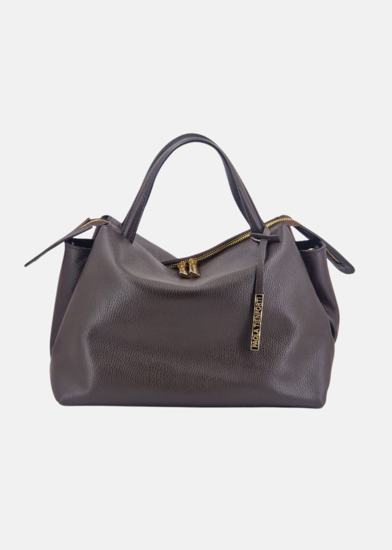 Bauletto medium in pelle morbida con dettagli oro