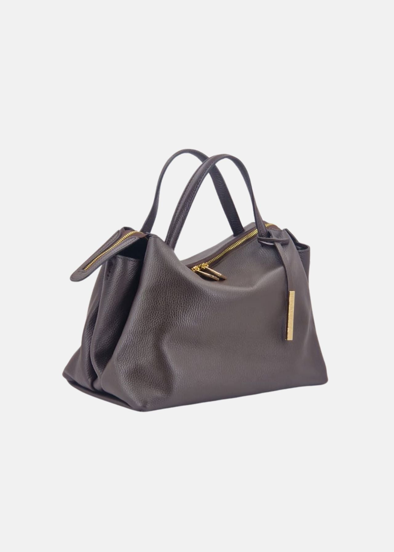 Bauletto medium in pelle morbida con dettagli oro