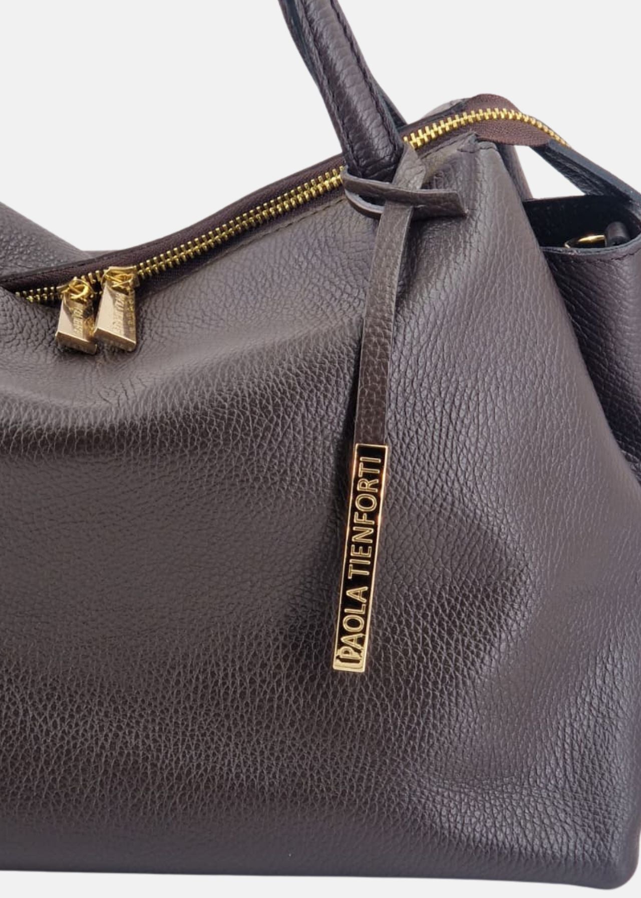 Bauletto medium in pelle morbida con dettagli oro