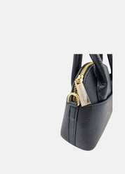 Mini Bag in pelle con dettagli oro