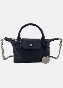 Mini bag in pelle con dettagli argento