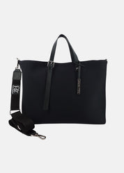 Shopper large in neoprene con dettagli argento