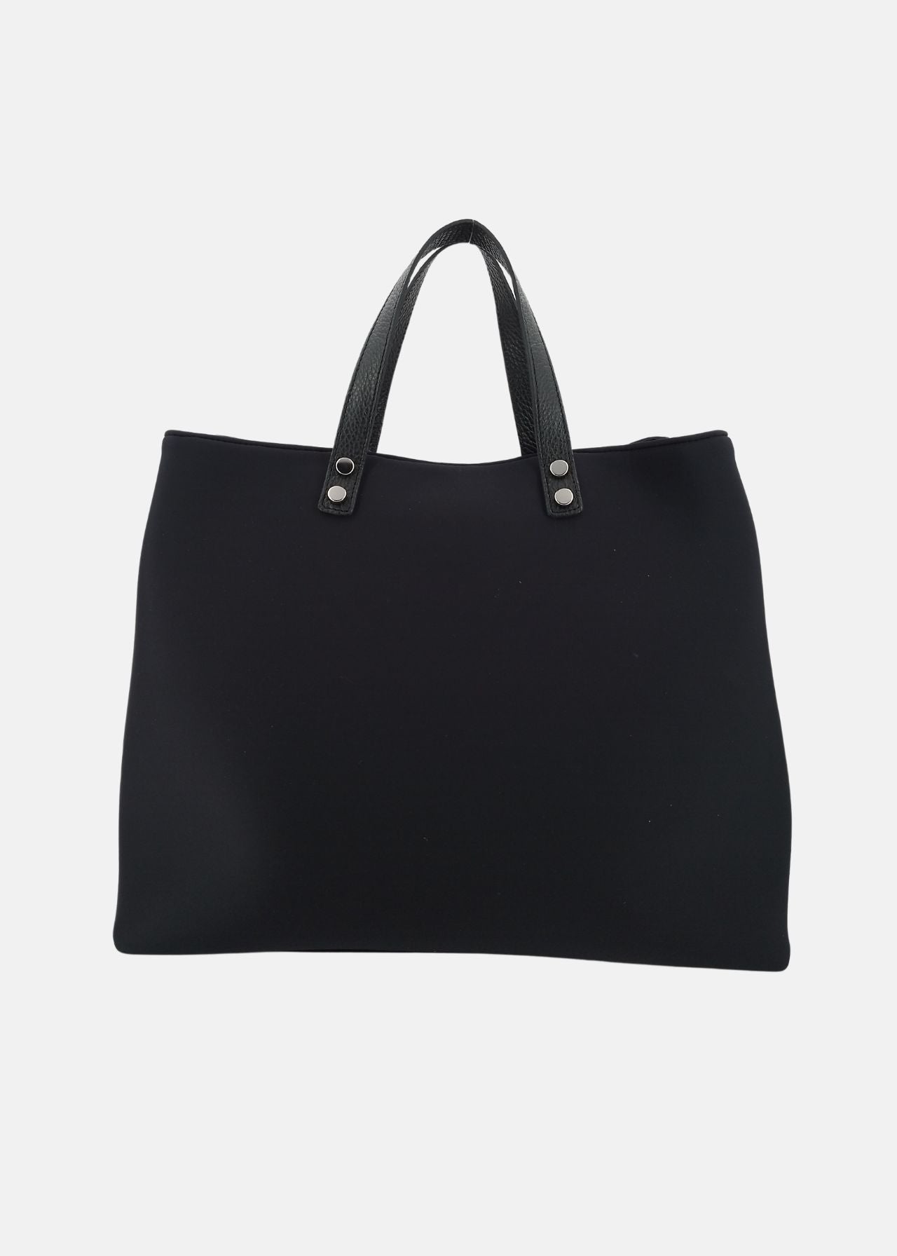 Shopper large in neoprene con dettagli argento