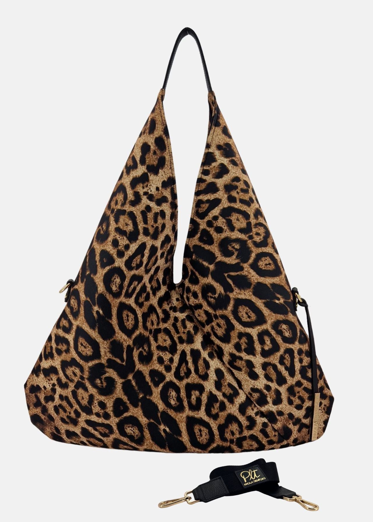 Sacca hobo in tessuto tecnico nylon maculato