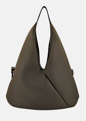 Sacca hobo in tessuto tecnico traforato con tasche e dettagli oro