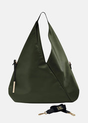 Sacca hobo in nylon con dettagli oro