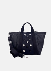 Shopper jeans con castoni