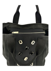 Shopper jeans con castoni