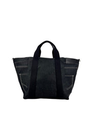 Shopper jeans con castoni
