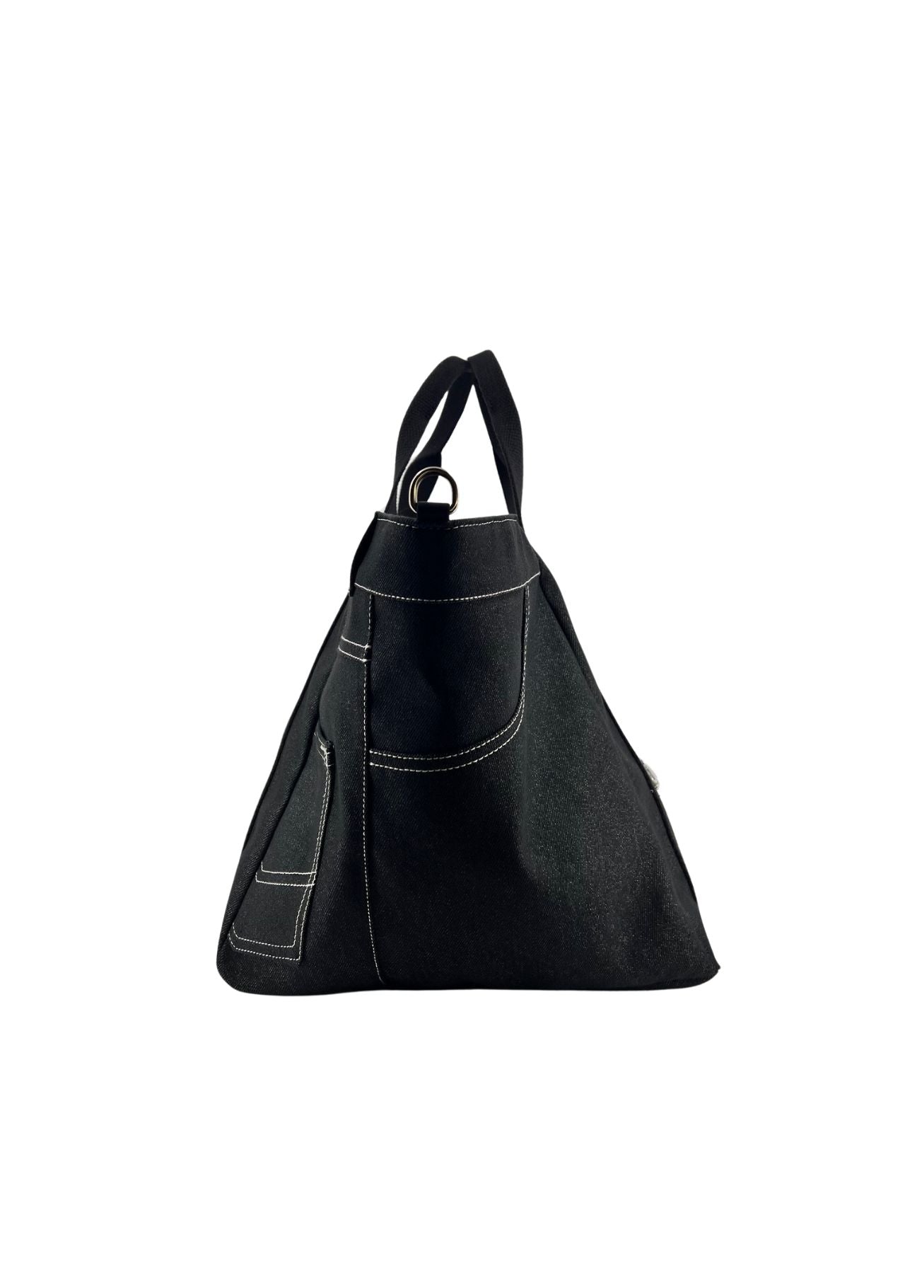 Shopper jeans con castoni