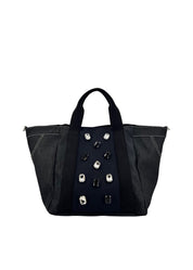 Shopper jeans con castoni