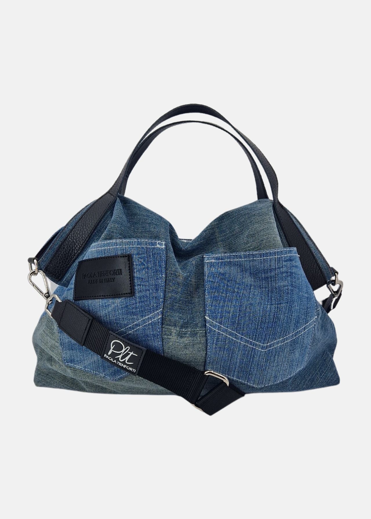 Shopper in Jeans e Pelle