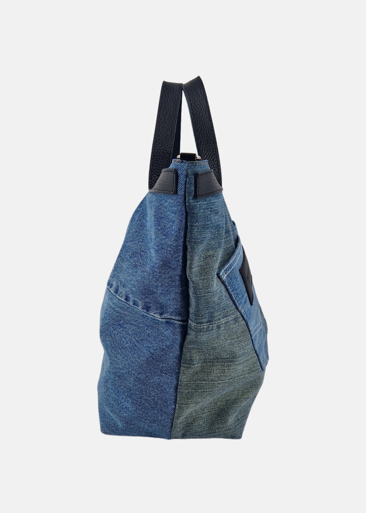 Shopper in Jeans e Pelle