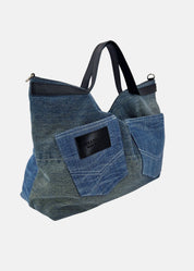 Shopper in Jeans e Pelle